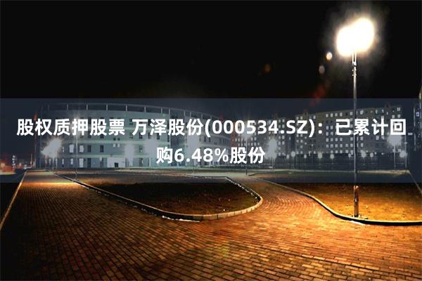 股权质押股票 万泽股份(000534.SZ)：已累计回购6.48%股份