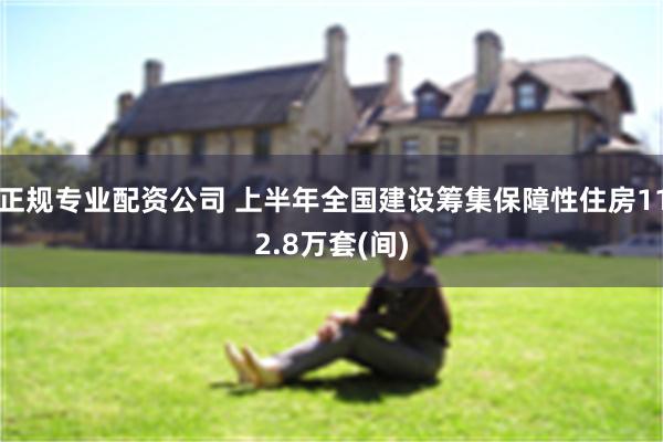 正规专业配资公司 上半年全国建设筹集保障性住房112.8万套(间)