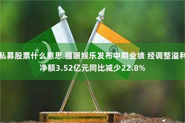 私募股票什么意思 猫眼娱乐发布中期业绩 经调整溢利净额3.52亿元同比减少22.8%