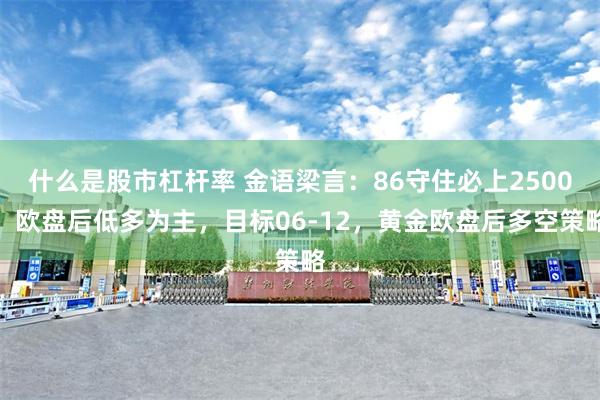 什么是股市杠杆率 金语梁言：86守住必上2500，欧盘后低多为主，目标06-12，黄金欧盘后多空策略