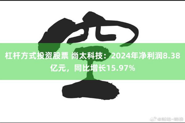 杠杆方式投资股票 尚太科技：2024年净利润8.38亿元，同比增长15.97%